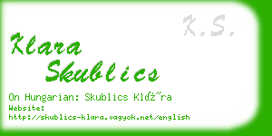 klara skublics business card